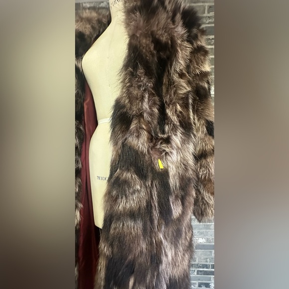Vintage Berman Genuine Pieced Raccoon Fur Long Coat - Picture 16 of 16
